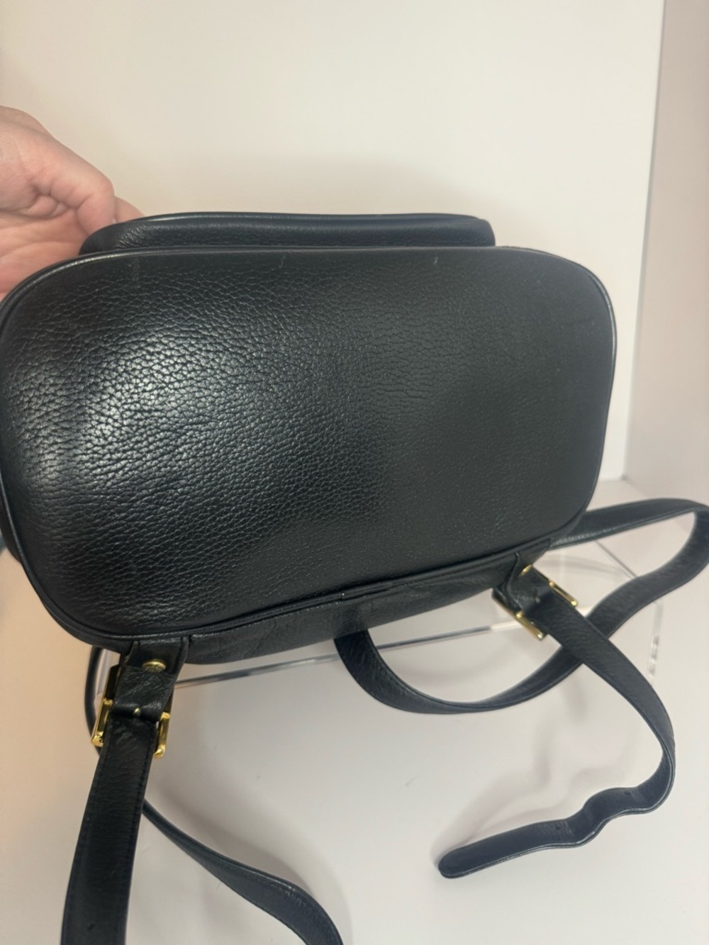 #291 MCM Black Leather Studded Backpack - Picture 7 of 16
